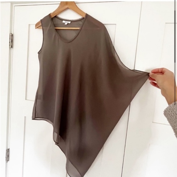 Helmut Lang Silk Asymmetrical Top - Picture 3 of 6